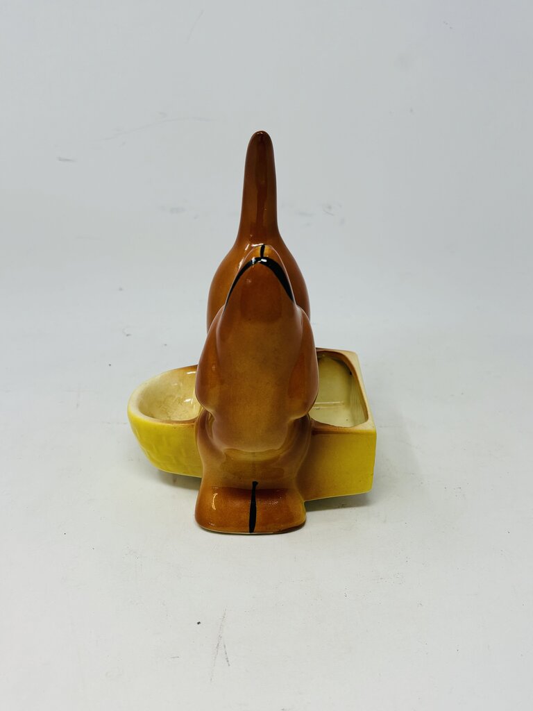 Vintage Dachshund Ceramic Caddy Planter