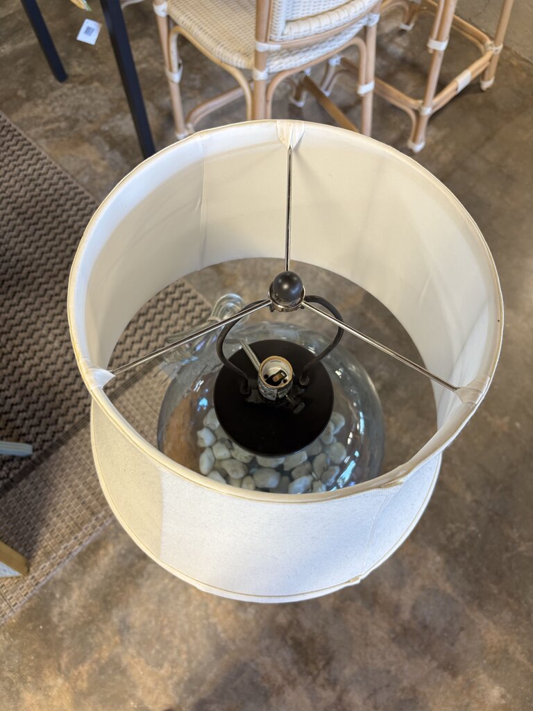 Recycled Glass Base Lamp with Rocks