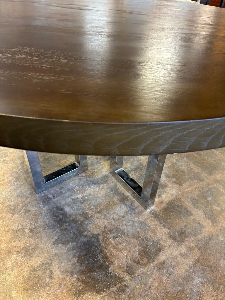 Wood/Metal Round 60"R Dining Table