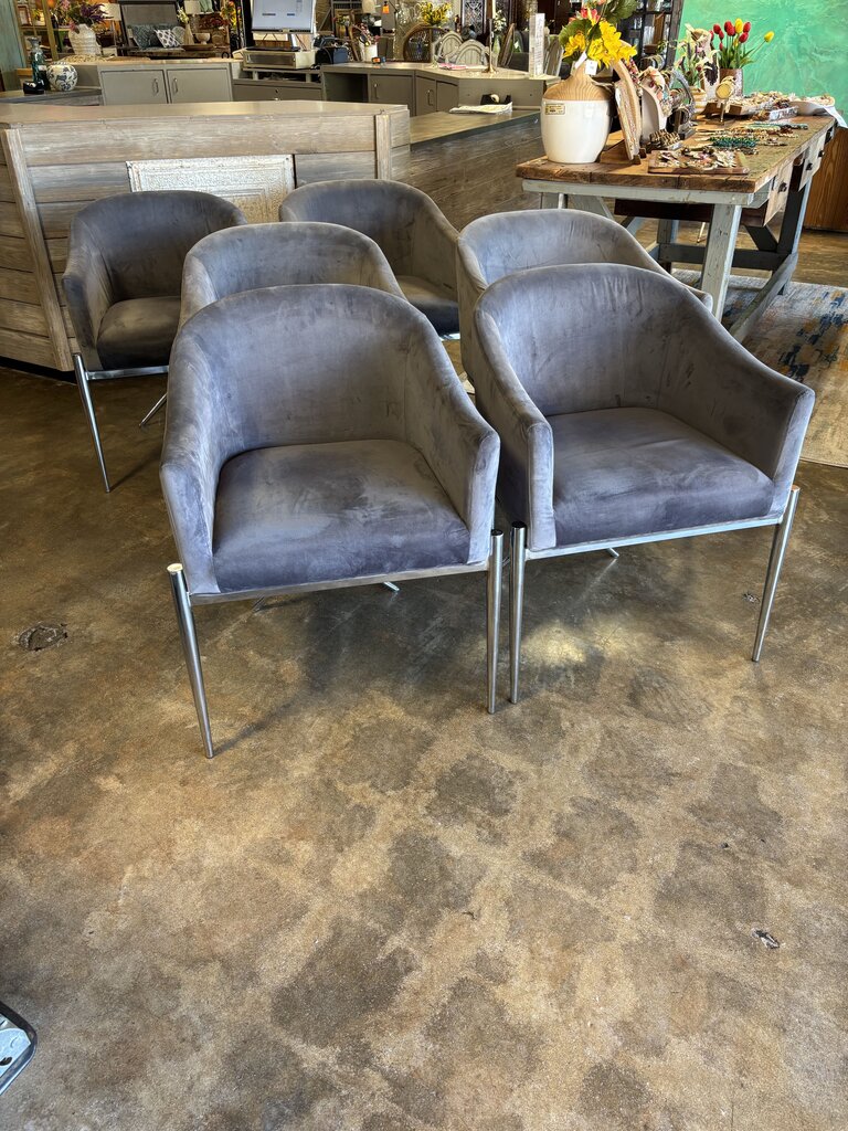 Set 2 Velvet Barrel Chairs