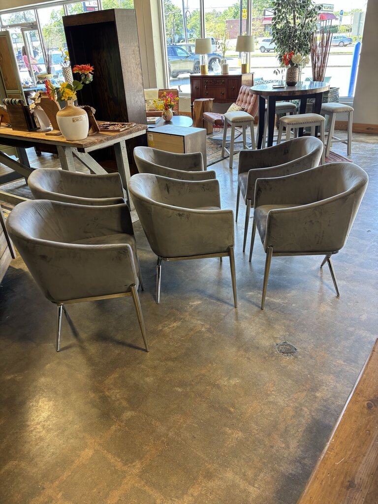 Set 2 Velvet Barrel Chairs