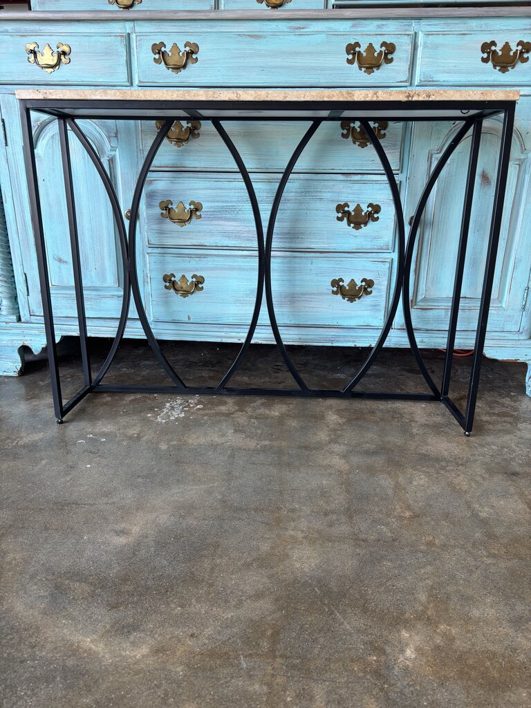 Marble Metal Narrow Console 38.25 X 8.35 X 28
