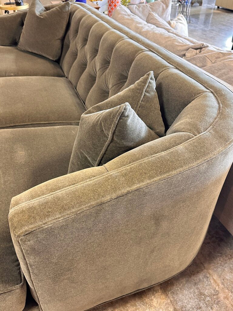 Grey Slight Tufted Back Sofa