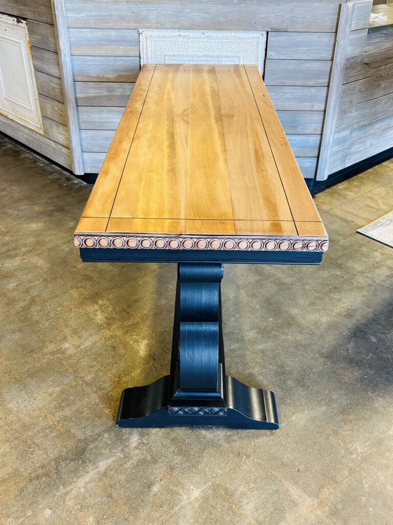 Console Natural Wood Top Painted Bottom