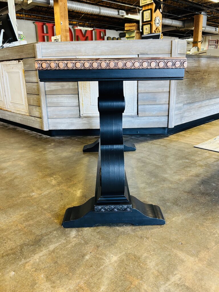 Console Natural Wood Top Painted Bottom