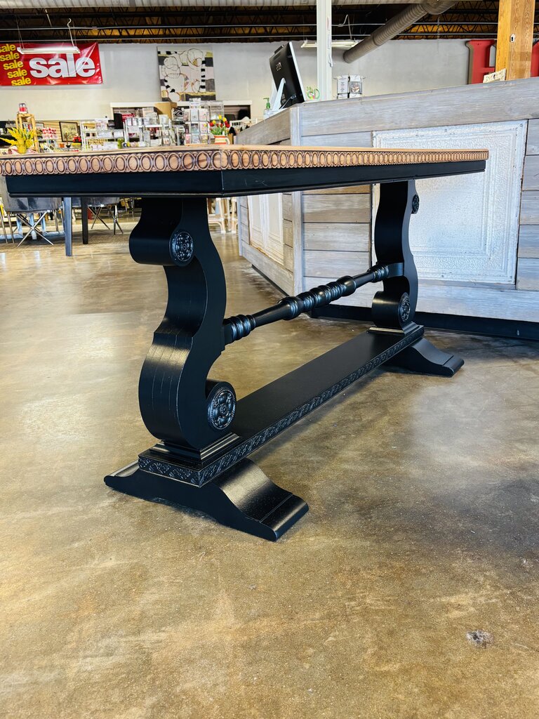 Console Natural Wood Top Painted Bottom