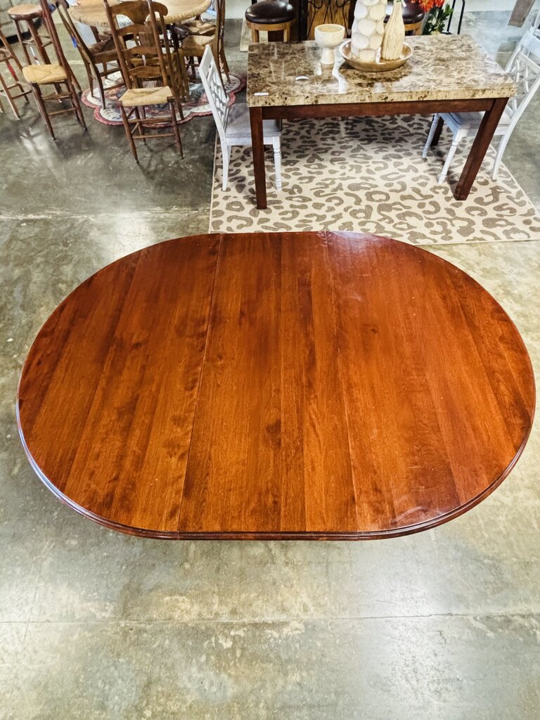 Solid Round Pedestal Table + 18" Leaf