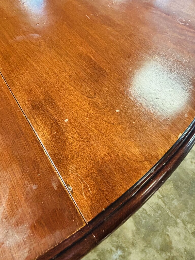 Solid Round Pedestal Table + 18" Leaf