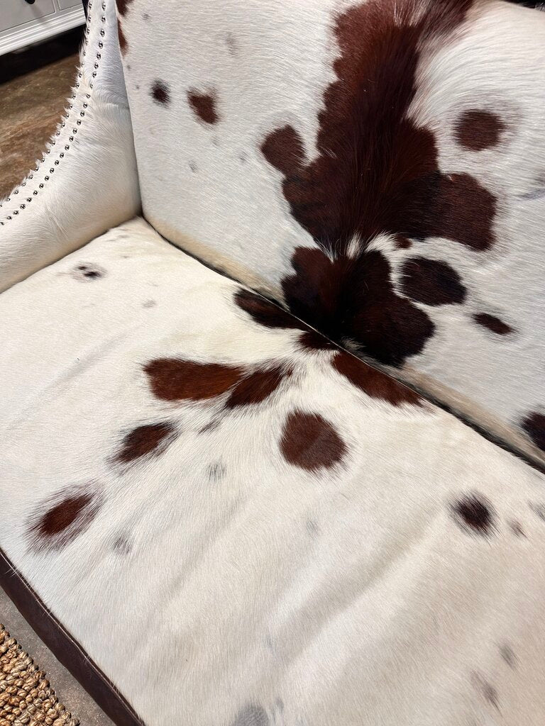 Hair On Hide Faux Leather Bench