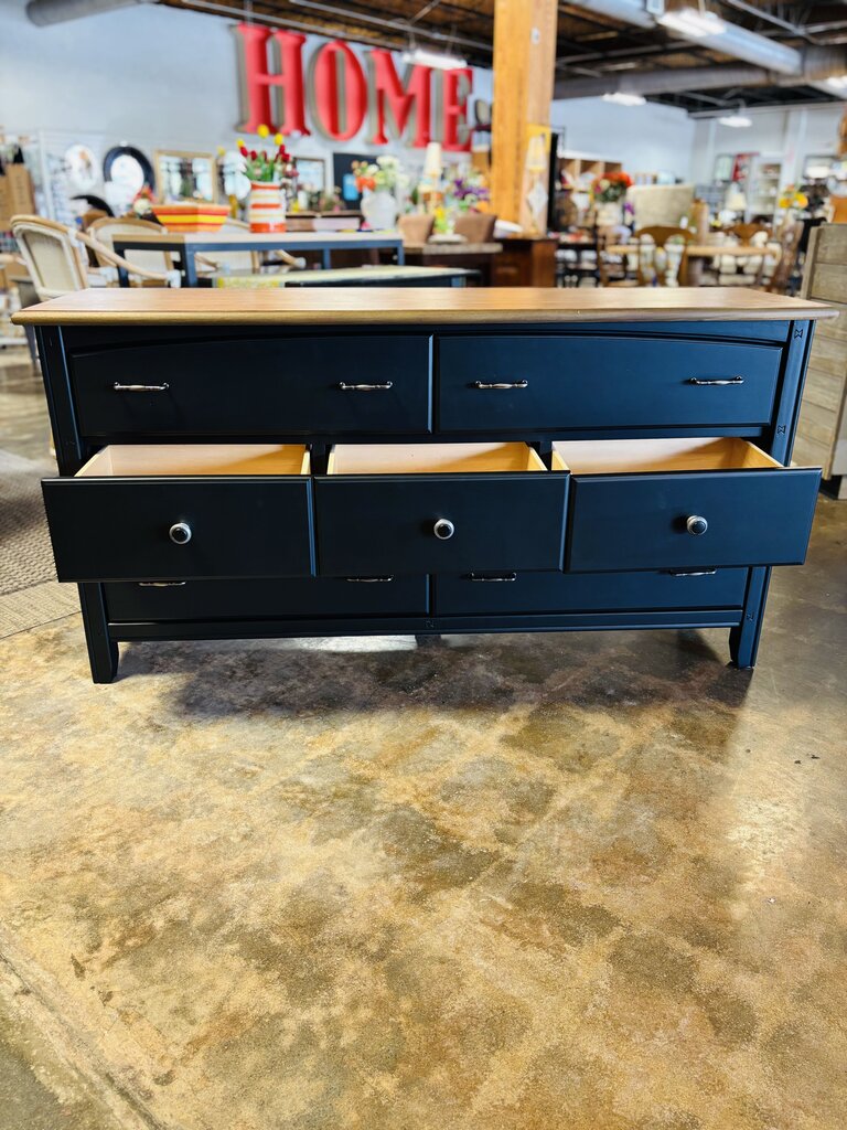 Painted 7 Drawer Dresser 63.75 X 18.25 X 33