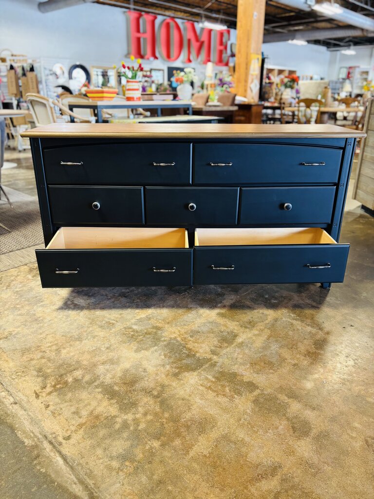 Painted 7 Drawer Dresser 63.75 X 18.25 X 33
