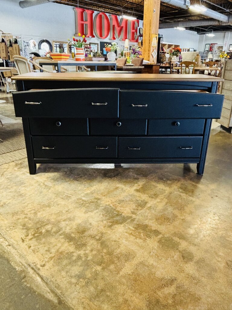 Painted 7 Drawer Dresser 63.75 X 18.25 X 33