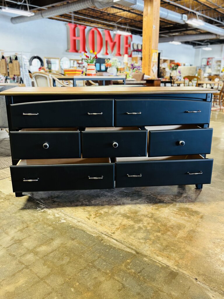 Painted 7 Drawer Dresser 63.75 X 18.25 X 33