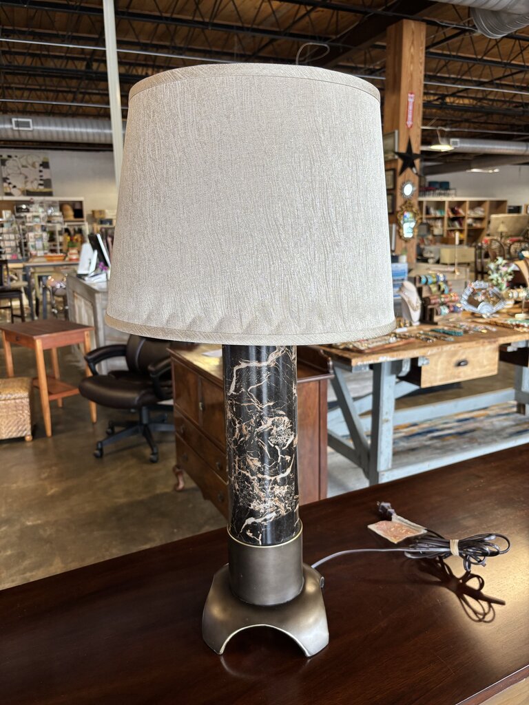 Faux Marble Column Lamp