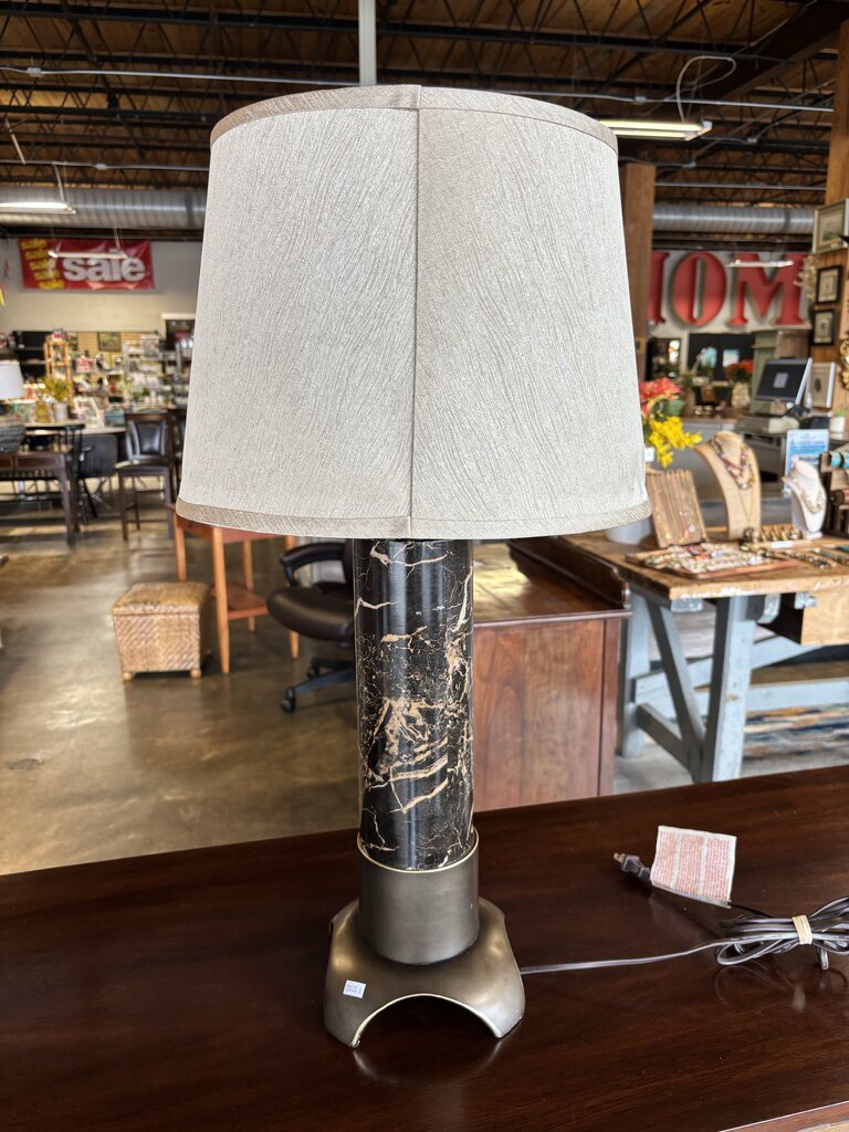 Faux Marble Column Lamp