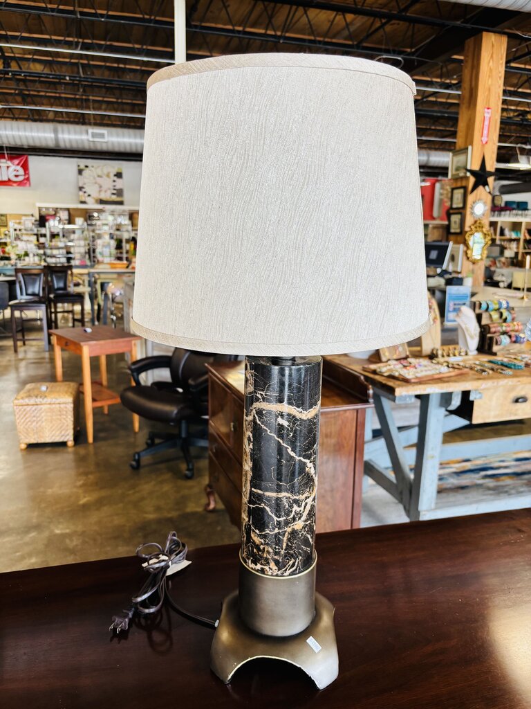 Faux Marble Column Lamp
