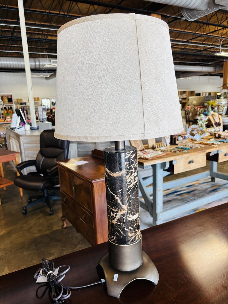 Faux Marble Column Lamp
