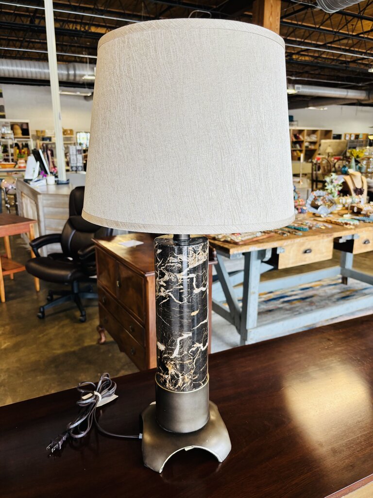 Faux Marble Column Lamp