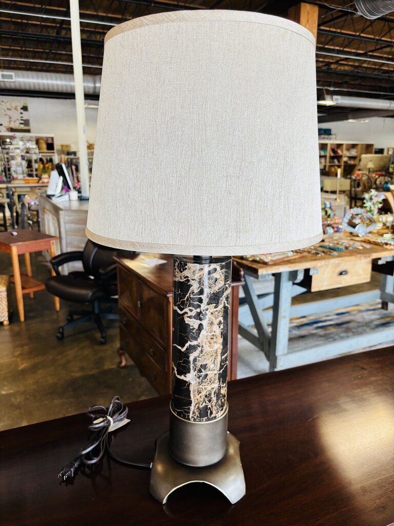 Faux Marble Column Lamp