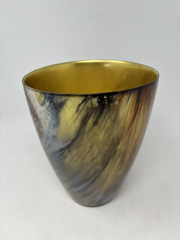 Deco Abstract Swirl Marble Like Vase