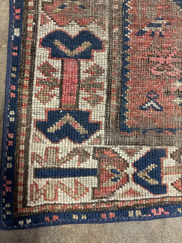 Turkish Geometric Medallion Rug 32.5 X 45
