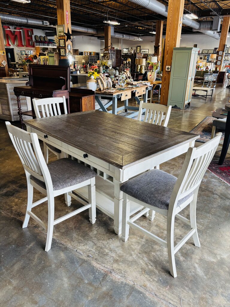 Counter Height Dining Table with 4 Chairs