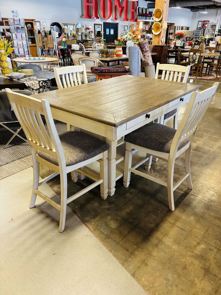 Counter Height Dining Table with 4 Chairs