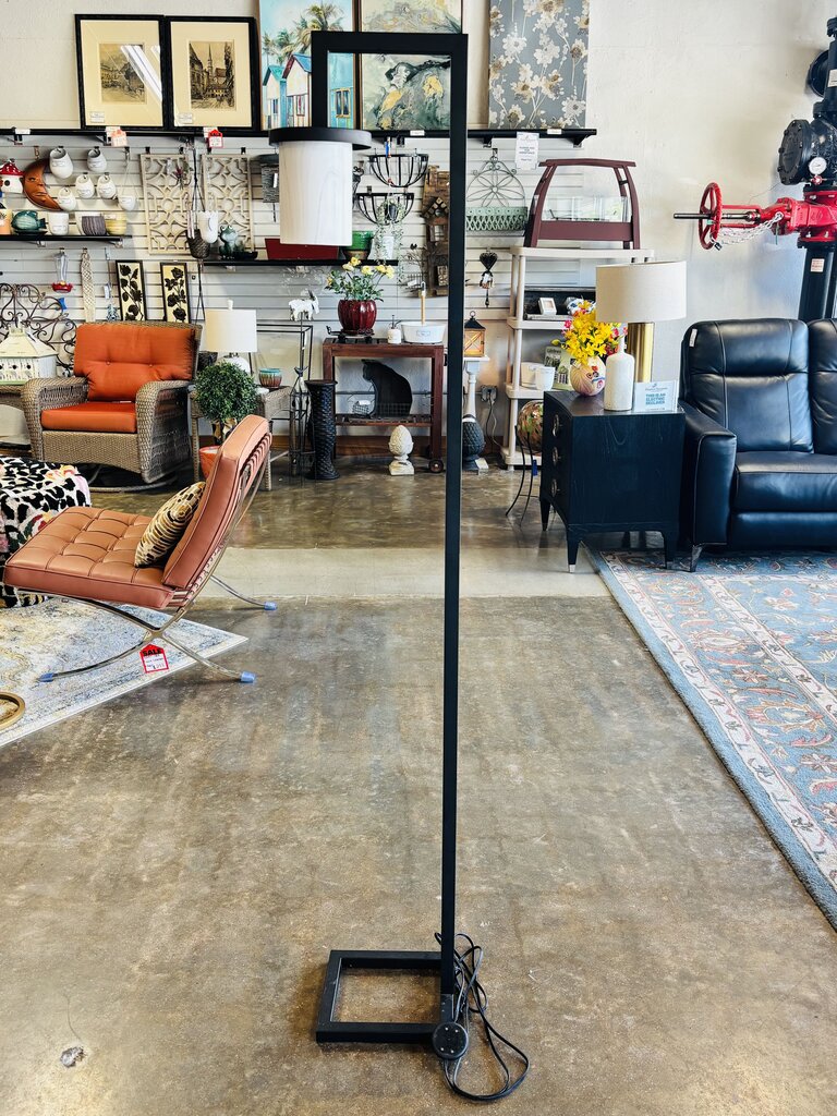 Metal Base Floor Lamp w/Marble Like Shade