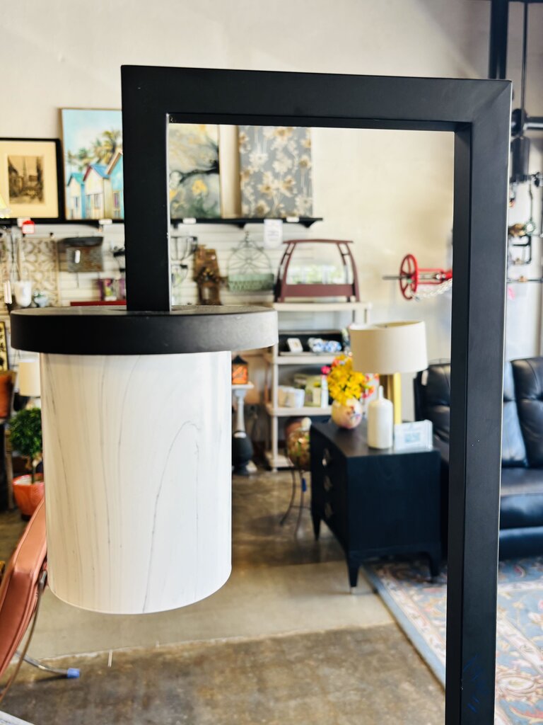 Metal Base Floor Lamp w/Marble Like Shade