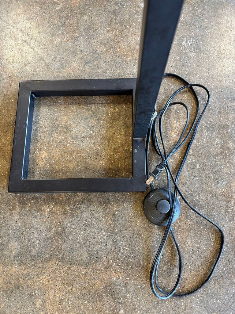 Metal Base Floor Lamp w/Marble Like Shade