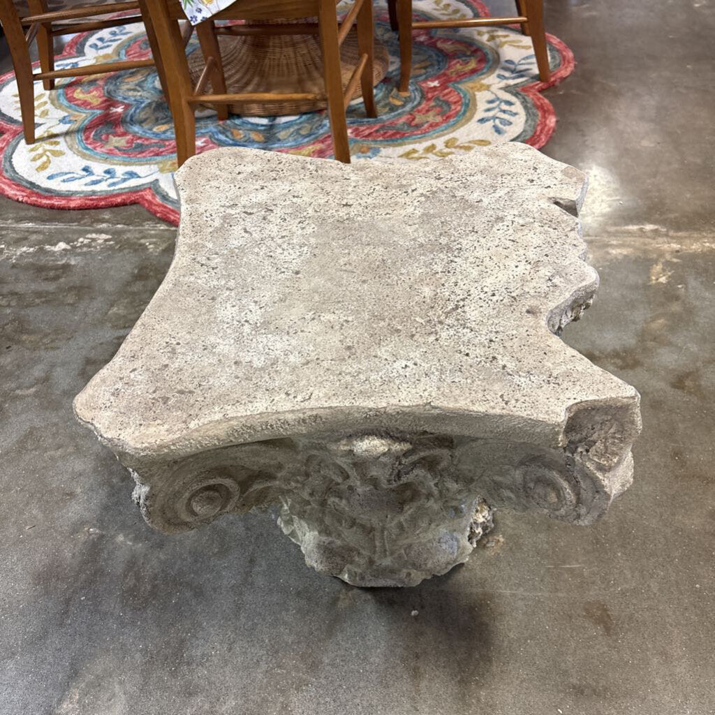 Deco Distressed Column Side Table 20 X 20 X 17