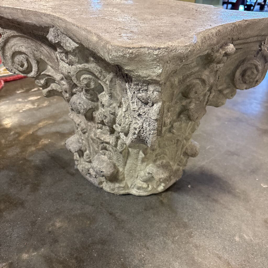 Deco Distressed Column Side Table 20 X 20 X 17