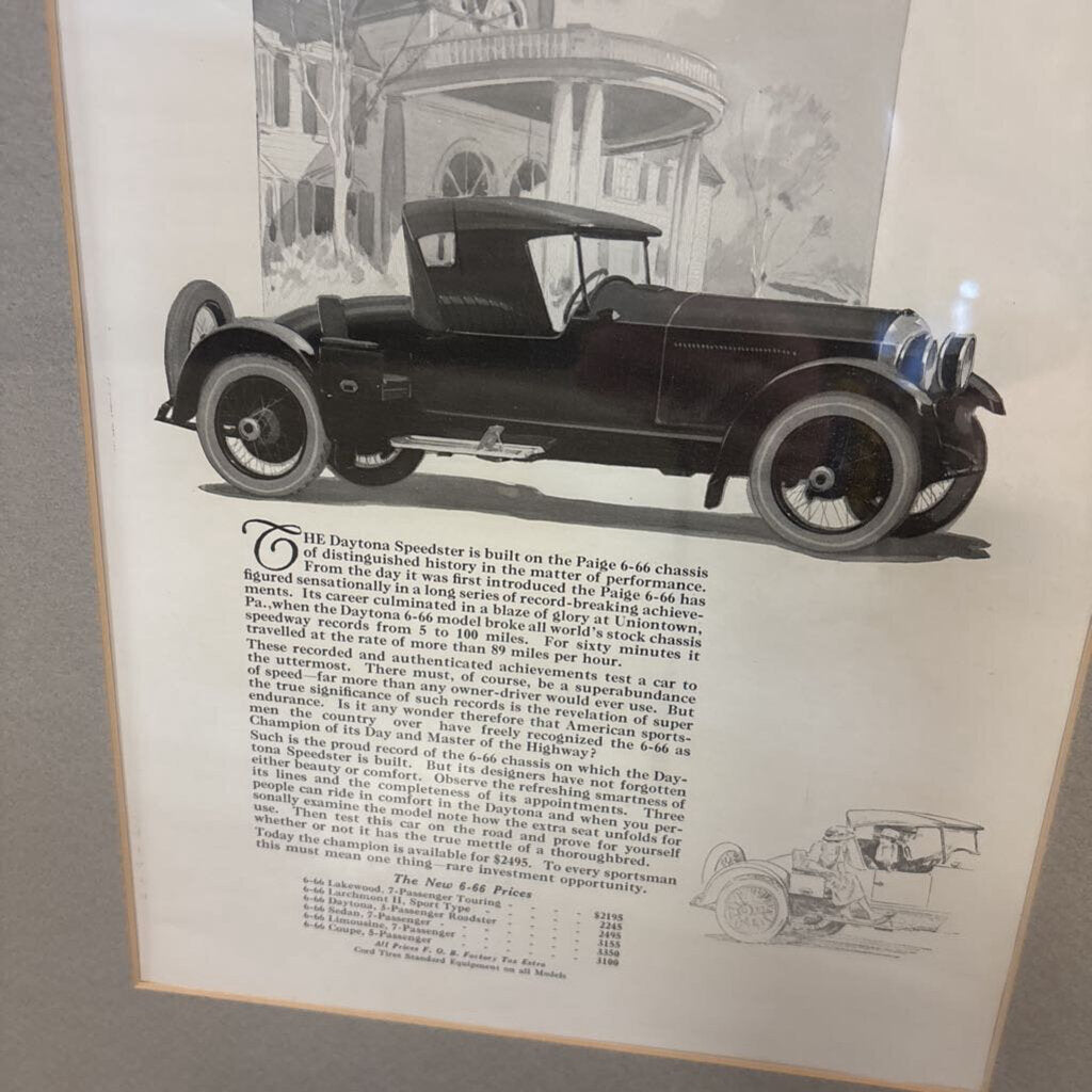 Paige Automobile Ad Poster 15 X 18