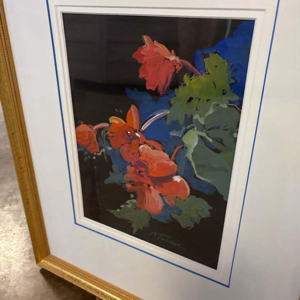 Signed Floral by B Turner 18 X 21