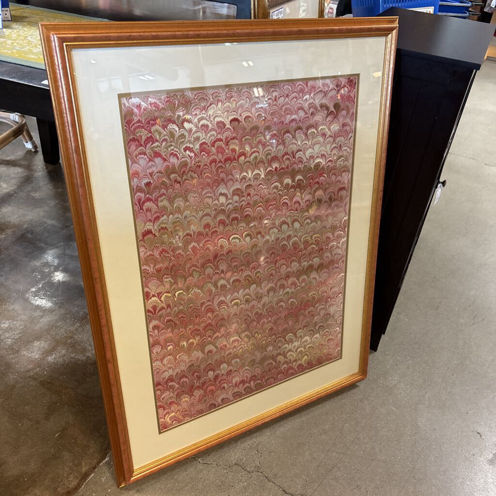 Framed Marbled Paper Art 27.5 X 35.5