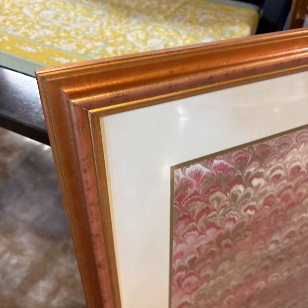 Framed Marbled Paper Art 27.5 X 35.5