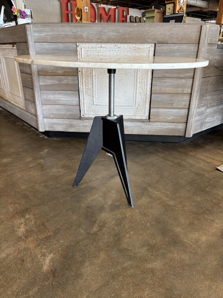 Adjustable Marble Top Table Metal Base