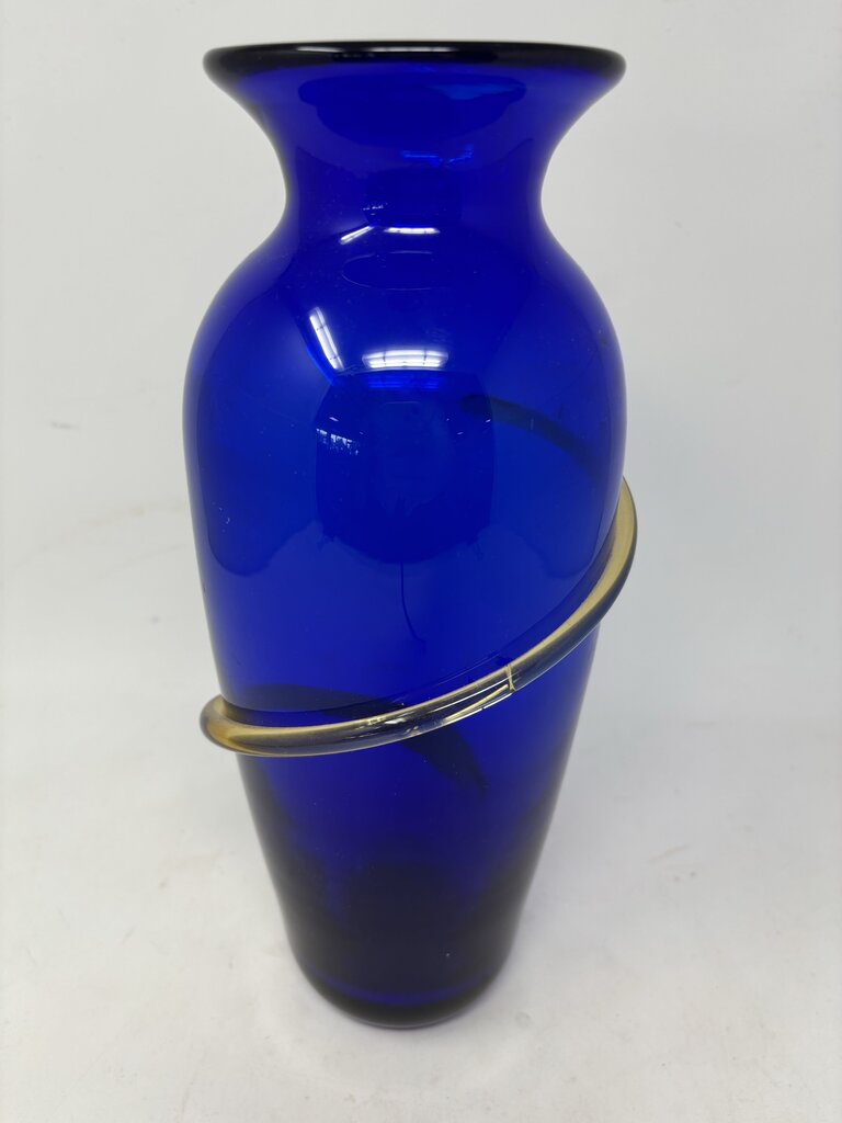 Glass Swirl Richard Blenko 2000 Signed Vase