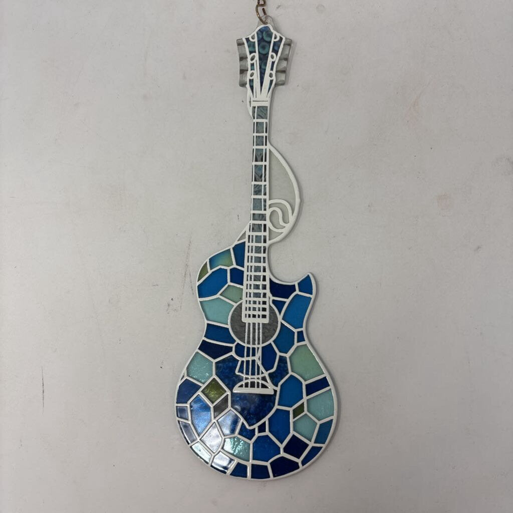 Stained Glass Guitar Window Hanging