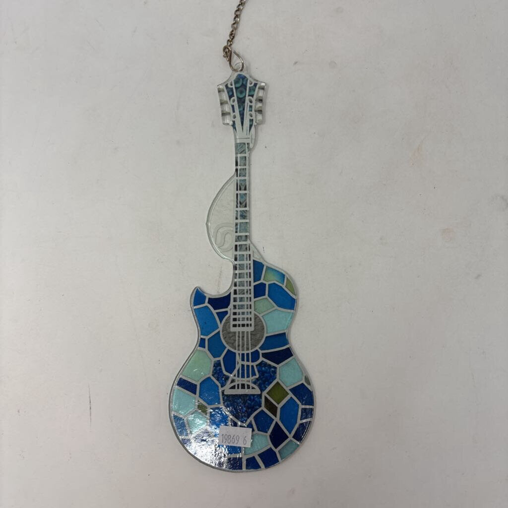 Stained Glass Guitar Window Hanging