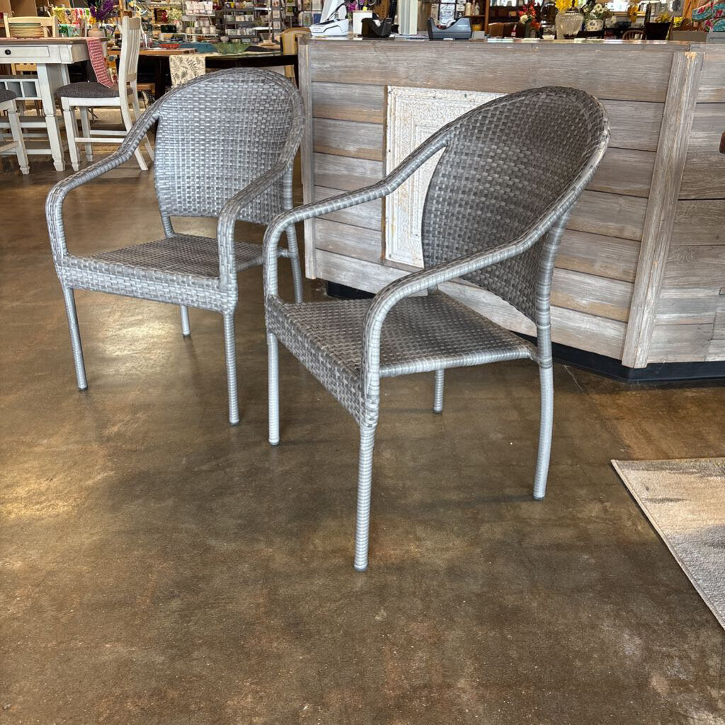 Faux Woven Wicker Patio Chairs