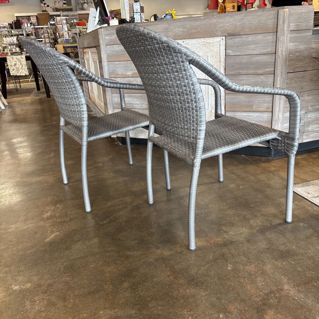Faux Woven Wicker Patio Chairs