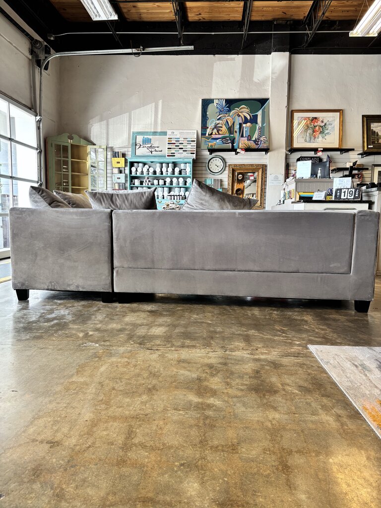 Sectional Sofa with Nailhead Trim, 4 Pillows 110" X 72"