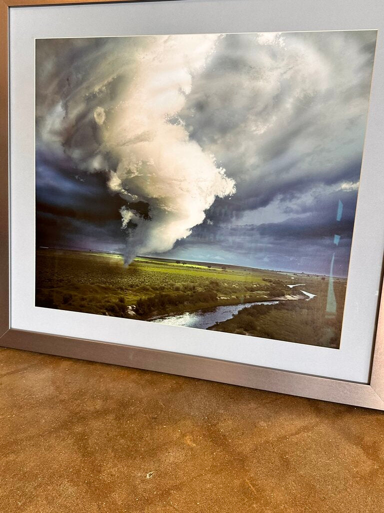 Framed Waterspout Landscape Photograph