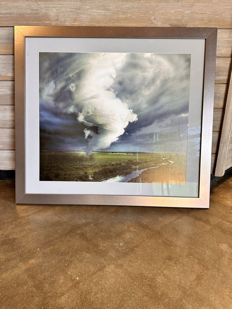 Framed Waterspout Landscape Photograph