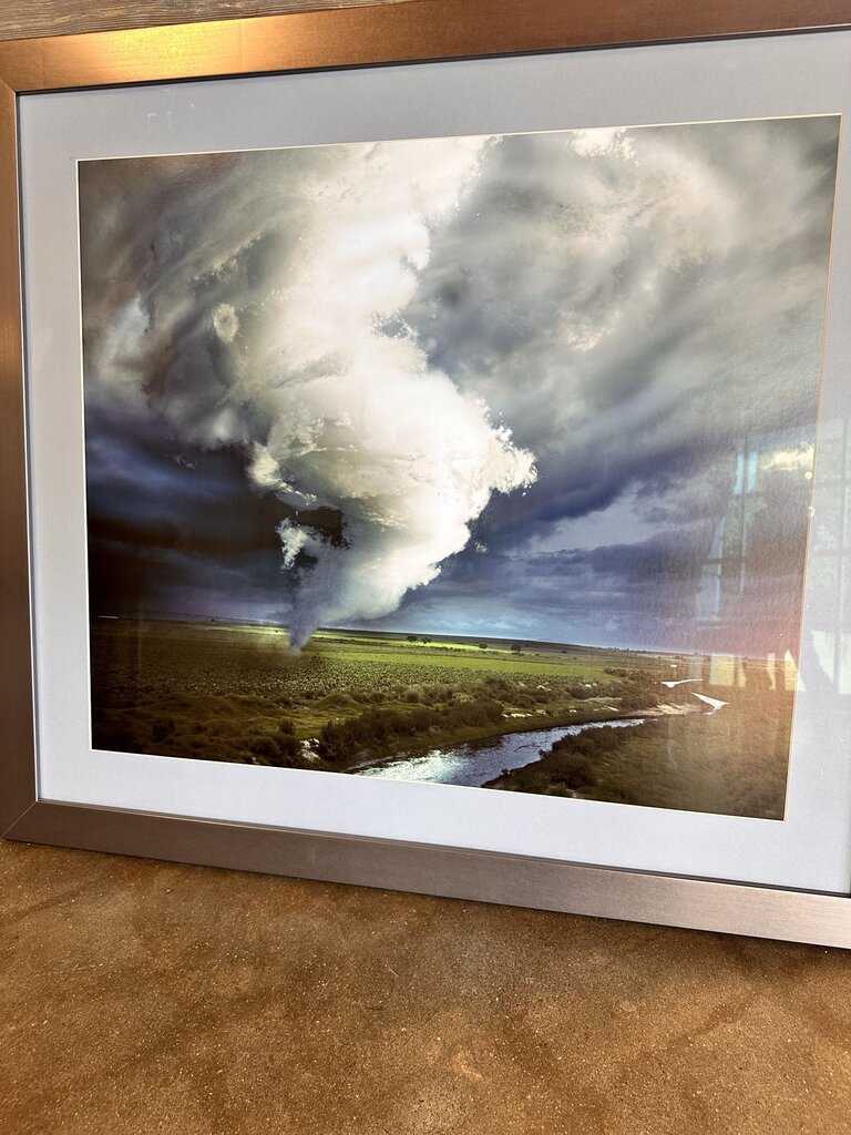Framed Waterspout Landscape Photograph