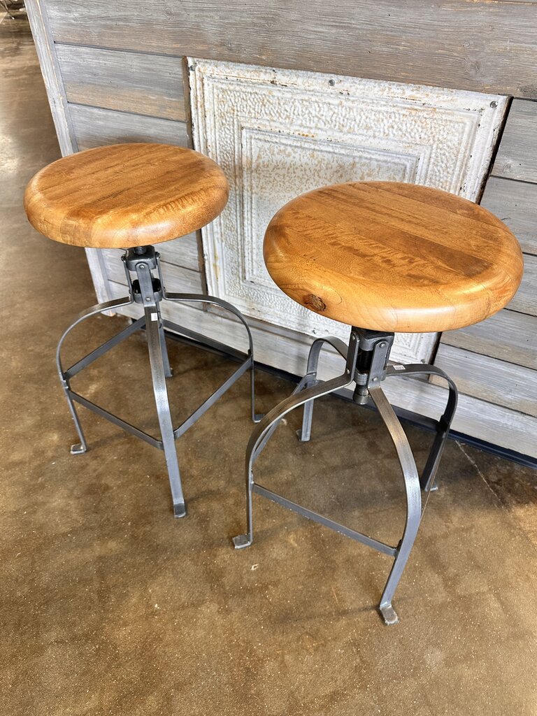 Set 2 Metal & Wood Adjustable
