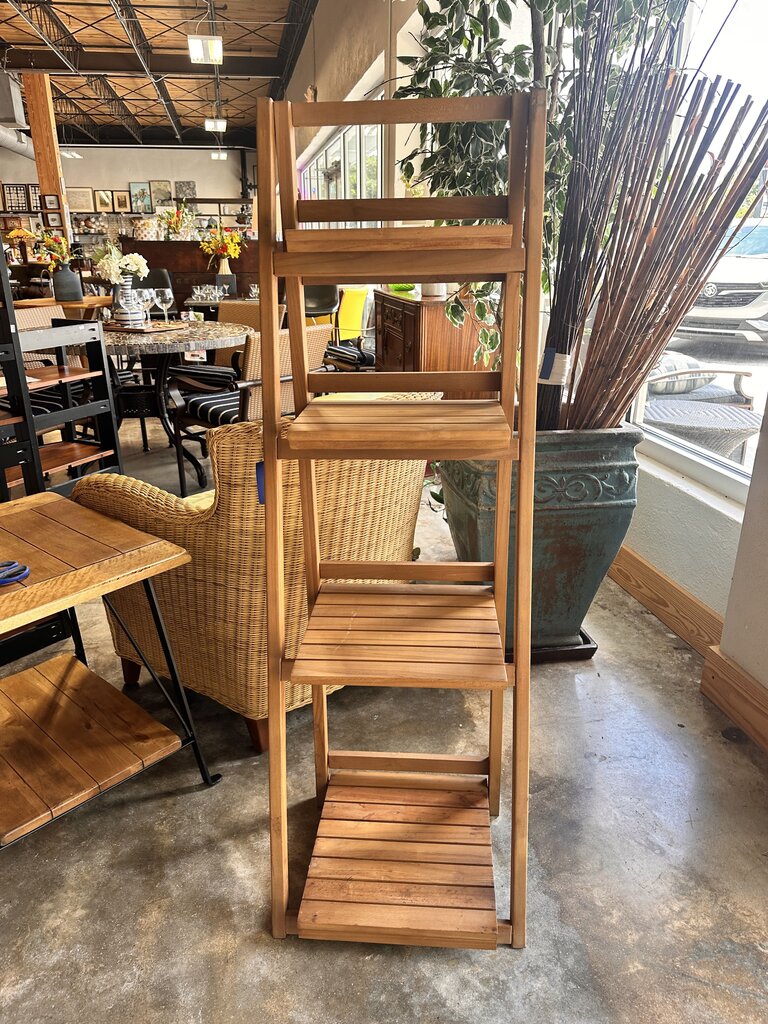 Wood Folding 4 Tier Shelf