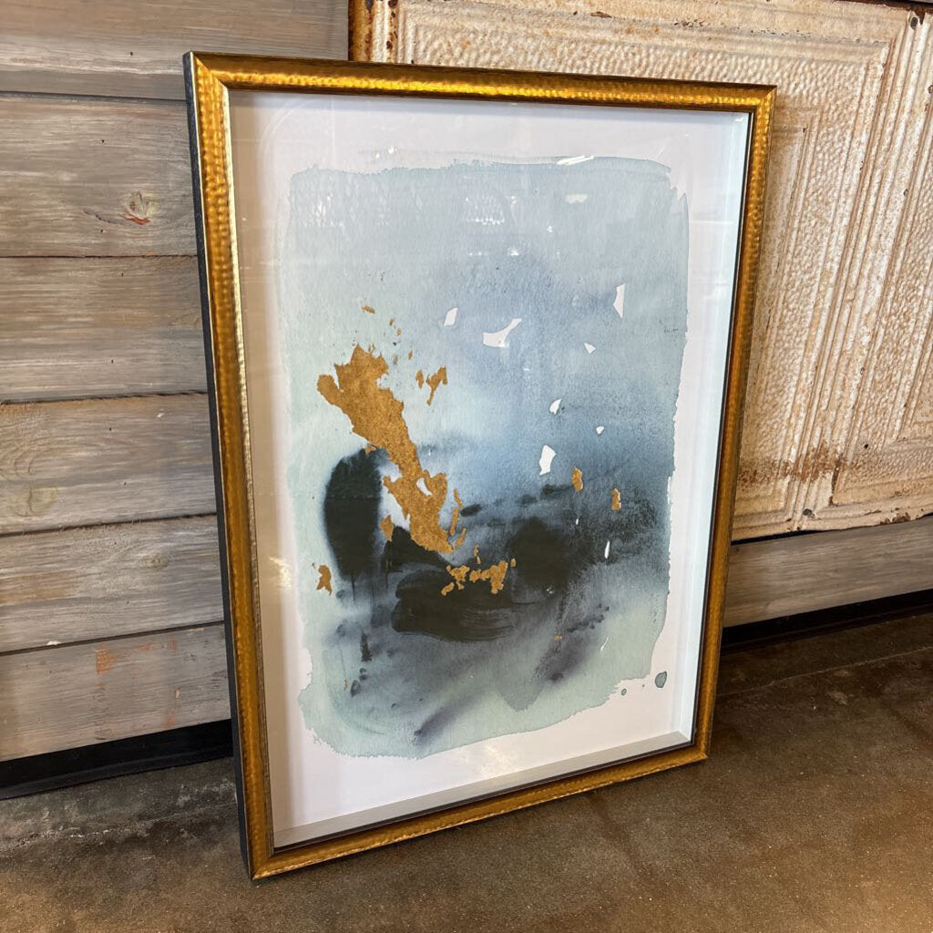 Cerulean & Gold Framed Art 21.5 X 29.5 X 2