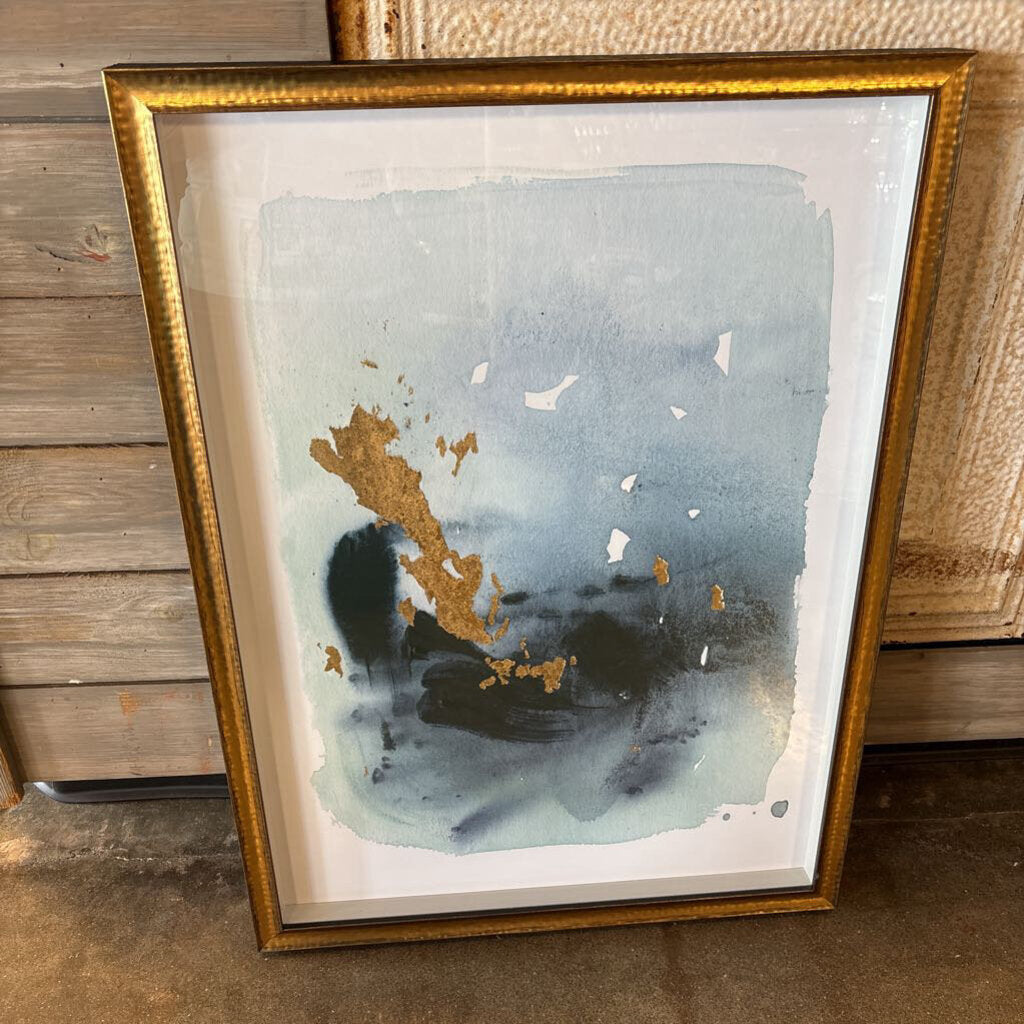 Cerulean & Gold Framed Art 21.5 X 29.5 X 2